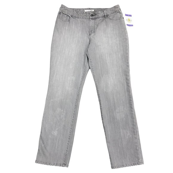Vtg Chicos Platinum 2 Jeans Gray Straight Leg High Rise Minimalist Normcore L - Picture 11 of 12